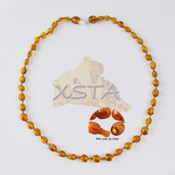 Teething necklace for baby olive new pop up clasp